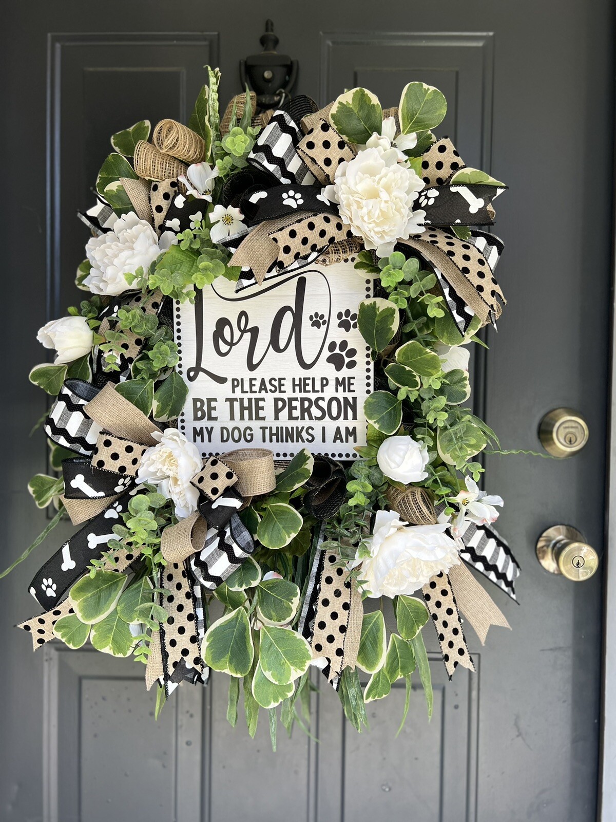 Dog Lover Wreath, Wreath With Sign, Dog Pet Decor, Dog Lover Gift, Mom Gift