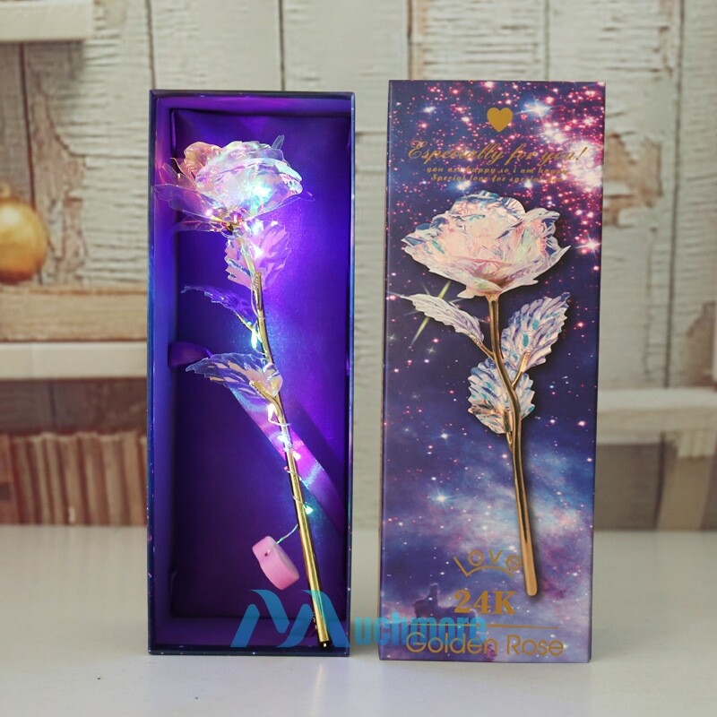 Valentines Day Gifts for Her – Crystal Galaxy Enchanted LED in Glass Rose Gifts