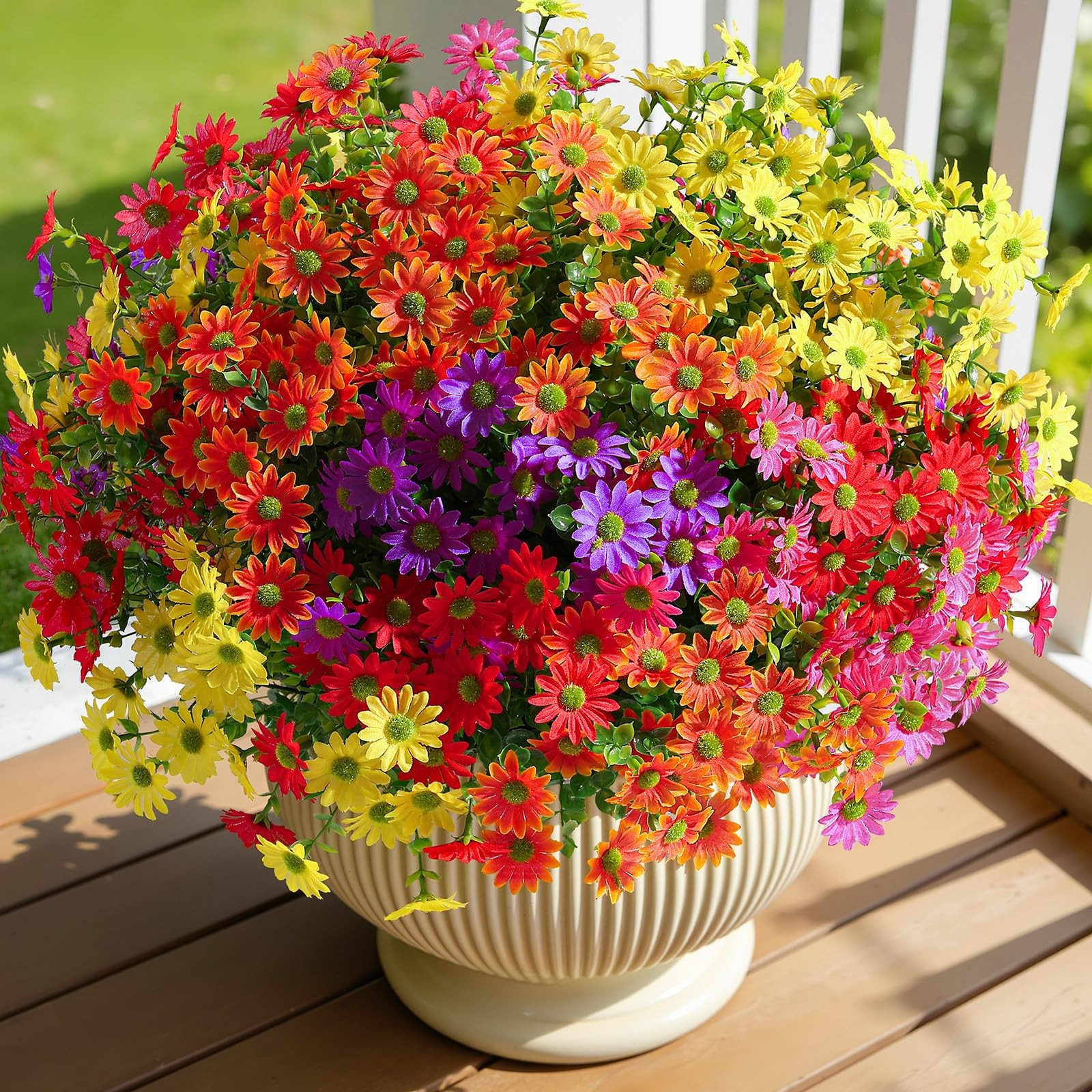 40 Bundles Artificial Daisies Flowers Fake Silk Plant for Indoor Outdoor Deco…