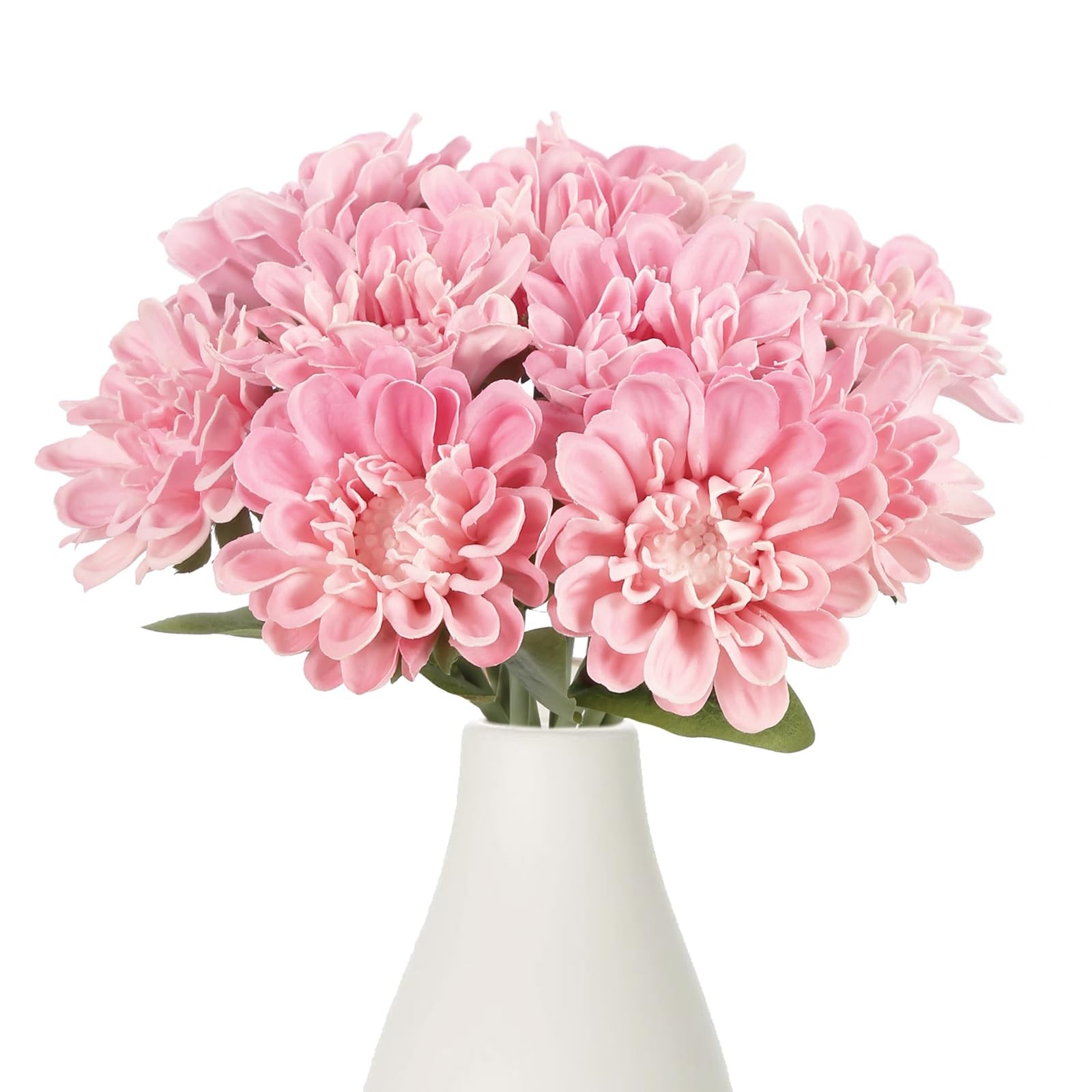 10pcs Pink Dahlia Artificial Flowers 13inch Fake Dahlia Flowers PU Chrysanthe…