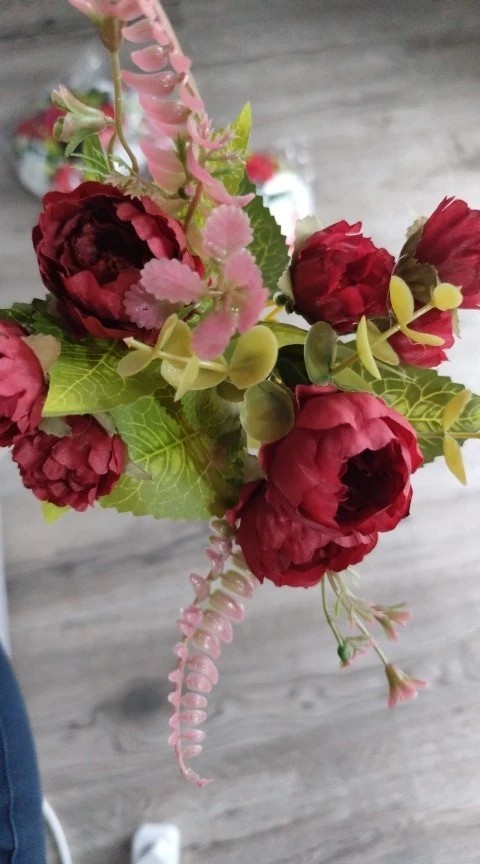 9 Heads Artificial Rose Silk Flowers Wedding Arch Home Living Room Decor