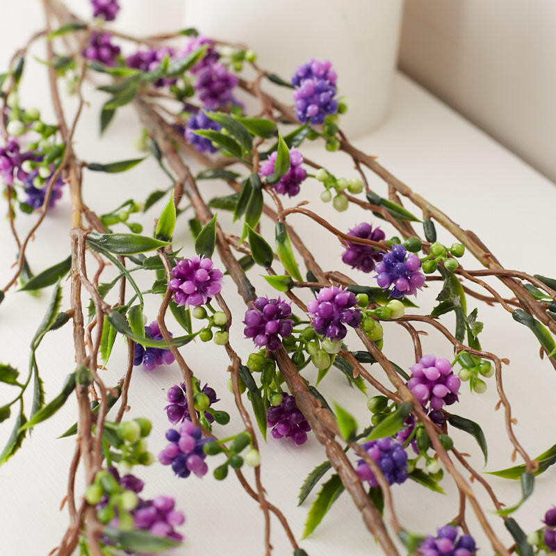Set of 2 Purple and Green Artificial 35-1/2″ Berry Sprays
