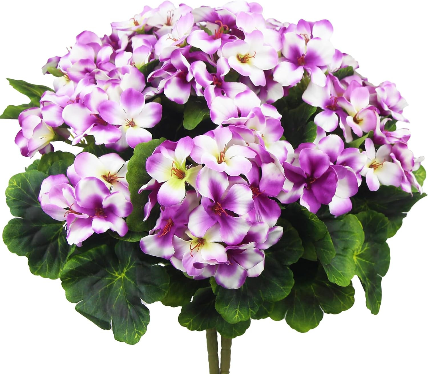 2 Pcs Artificial Geraniums for Outdoor Silk Geranium Flowers Purple Artificial G