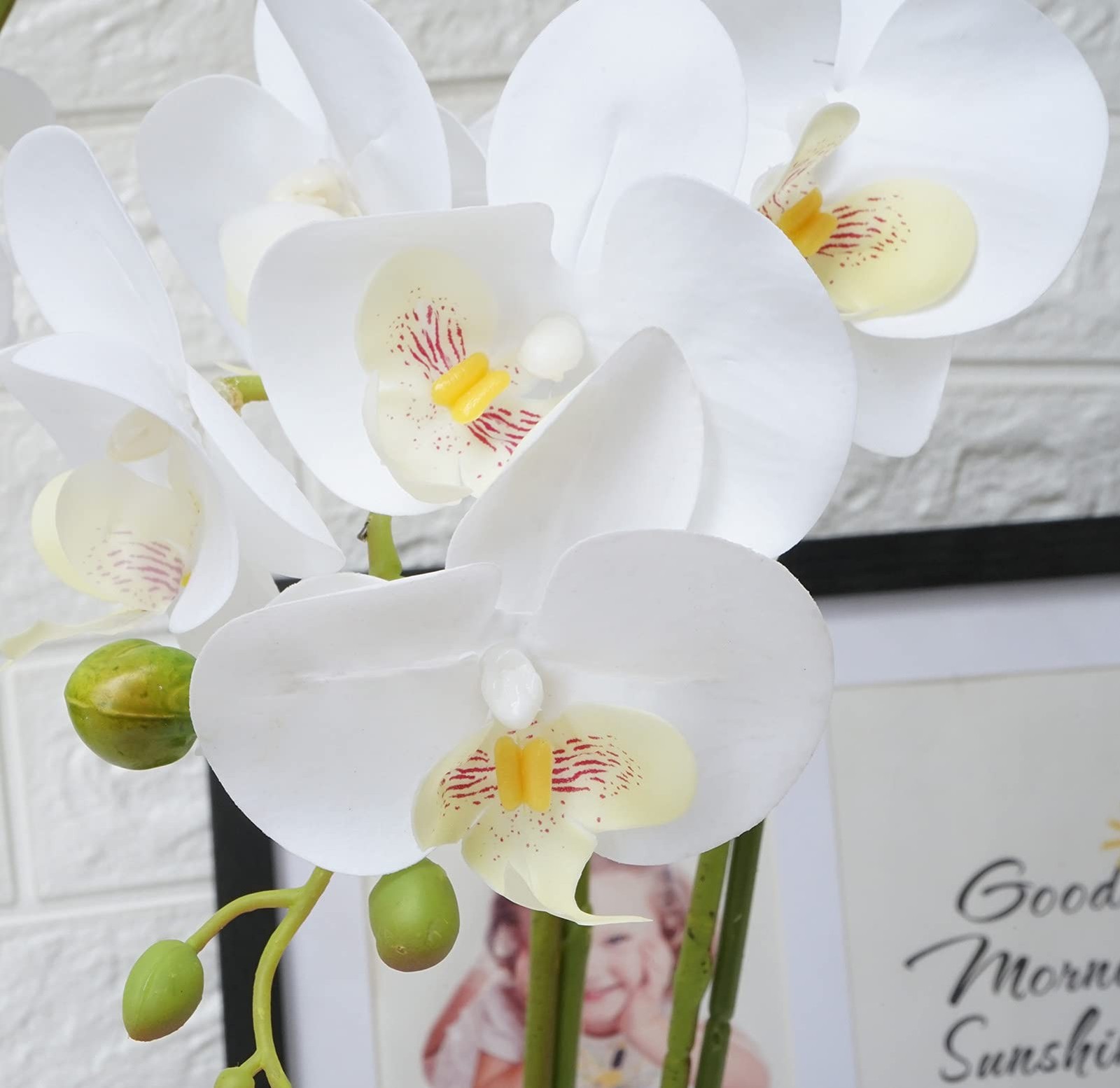 Artificial Orchids Flowers with Vase for Table Centerpieces, Faux Orchid Orquide
