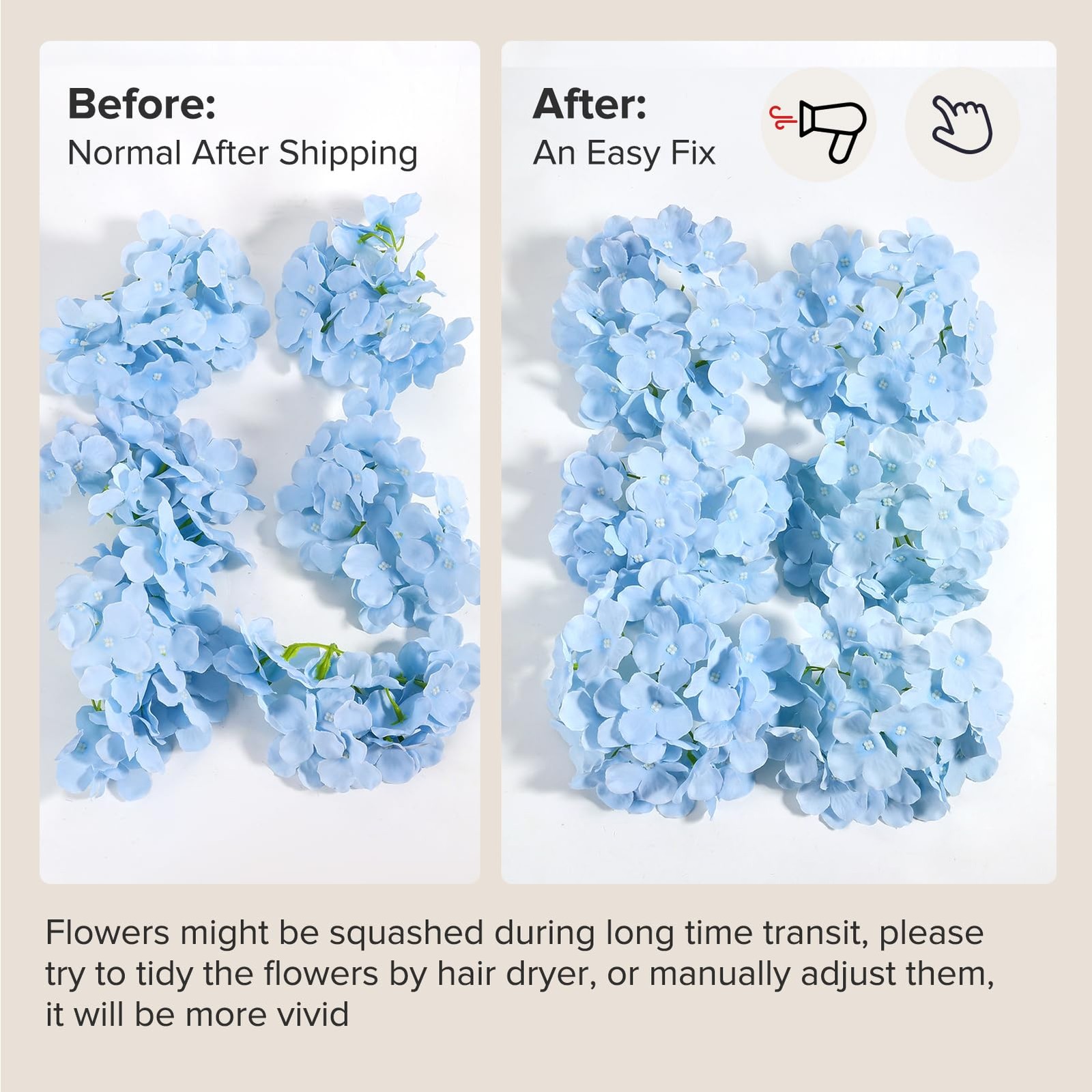 404PCS Hydrangea Artificial Flowers, Silk Artificial Flowers Heads with Stems…