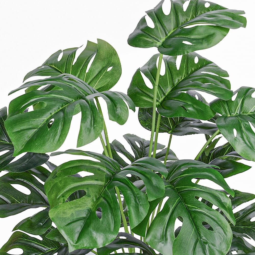 Artificial Palm Leaves Plants Faux Fake Monstera Turtle Leaf Tropical Large P…