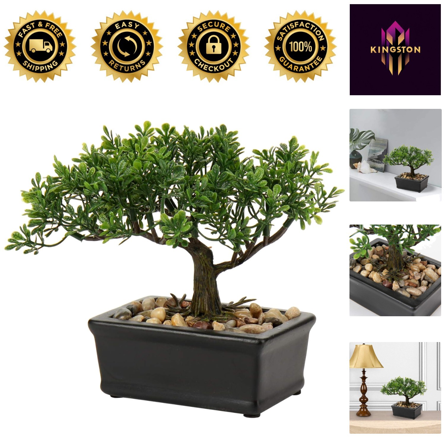 Elegant Juniper Bonsai – Faux Plant Decor with Ceramic Pot for Every Space