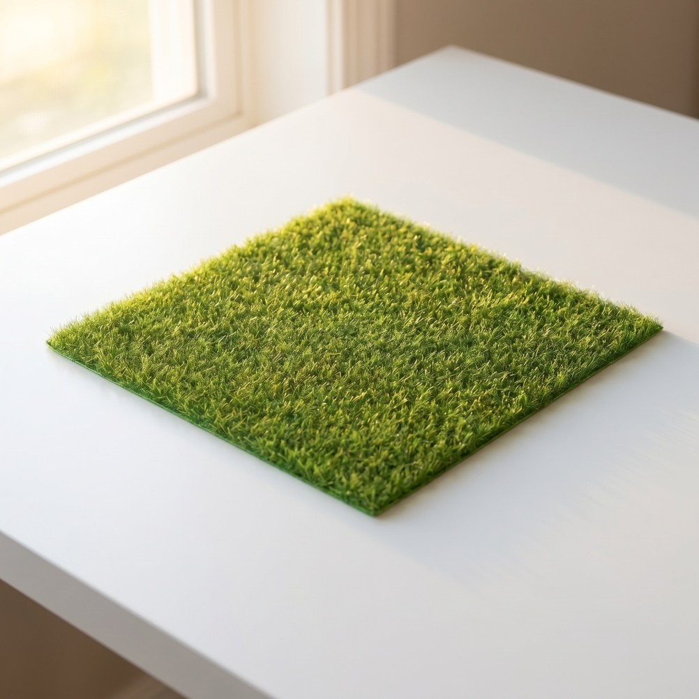 18Pcs Synthetic Green Grass Mats for Crafts Miniature Garden Turf PVC Reusable