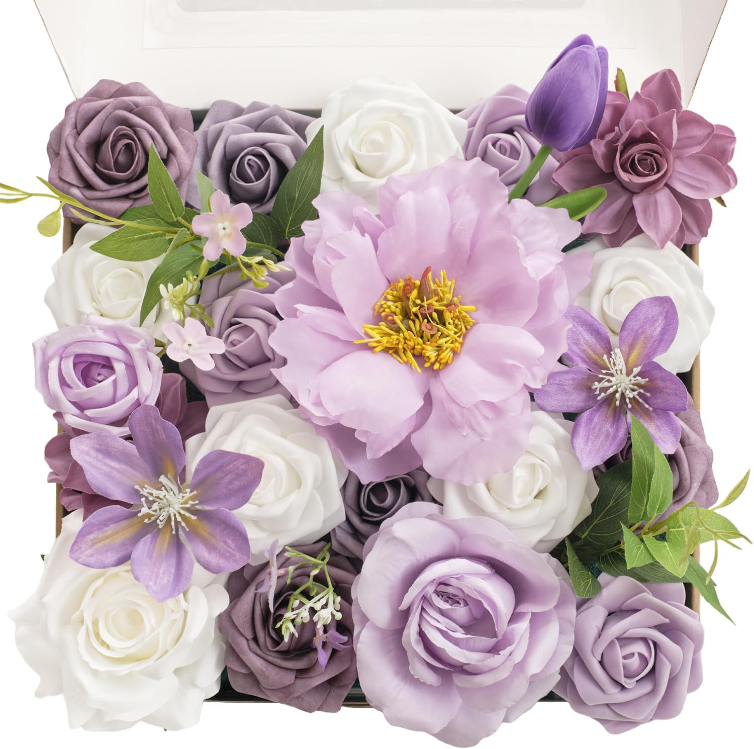 Artificial Flowers Combo Mix Silk Flowers Pink Roses W/Stem for DIY Wedding Brid