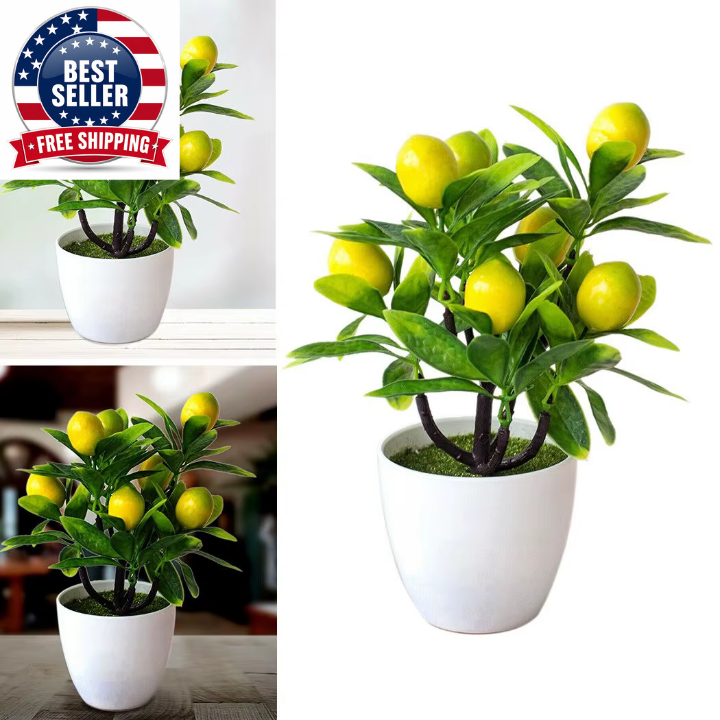 18CM Artificial Fruits Lemon Simulated Bonsai Home Decoration Potted Plant Livin