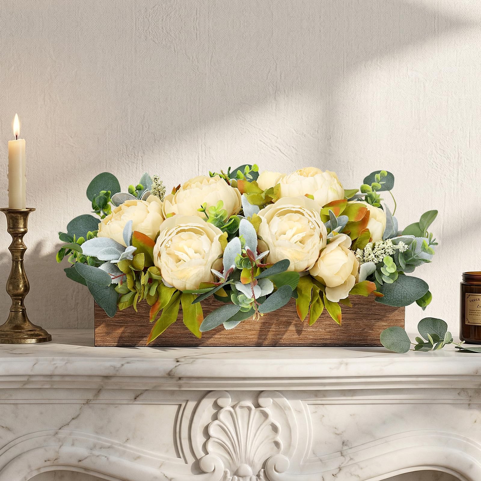 Flower Table Centerpieces for Dining Room, Summer Artificial Peony Table Cent…