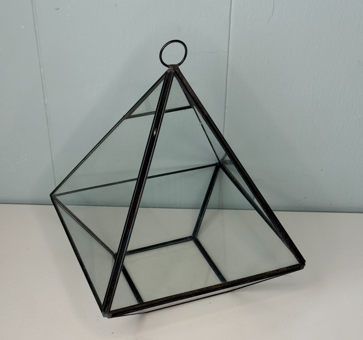 Pyramid Glass Geometric Terrarium Box Hanging/Tabletop Planter Succulents
