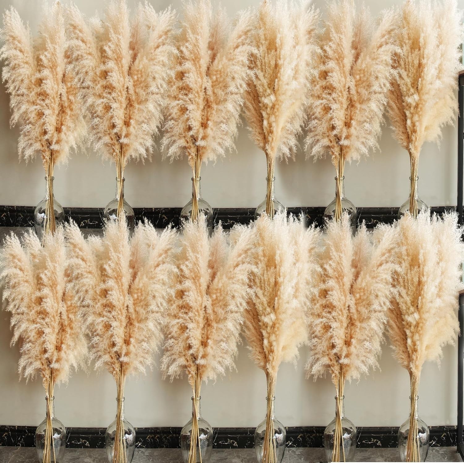 Natural Beige Pampas Grass – Farmhouse Boho Decor
