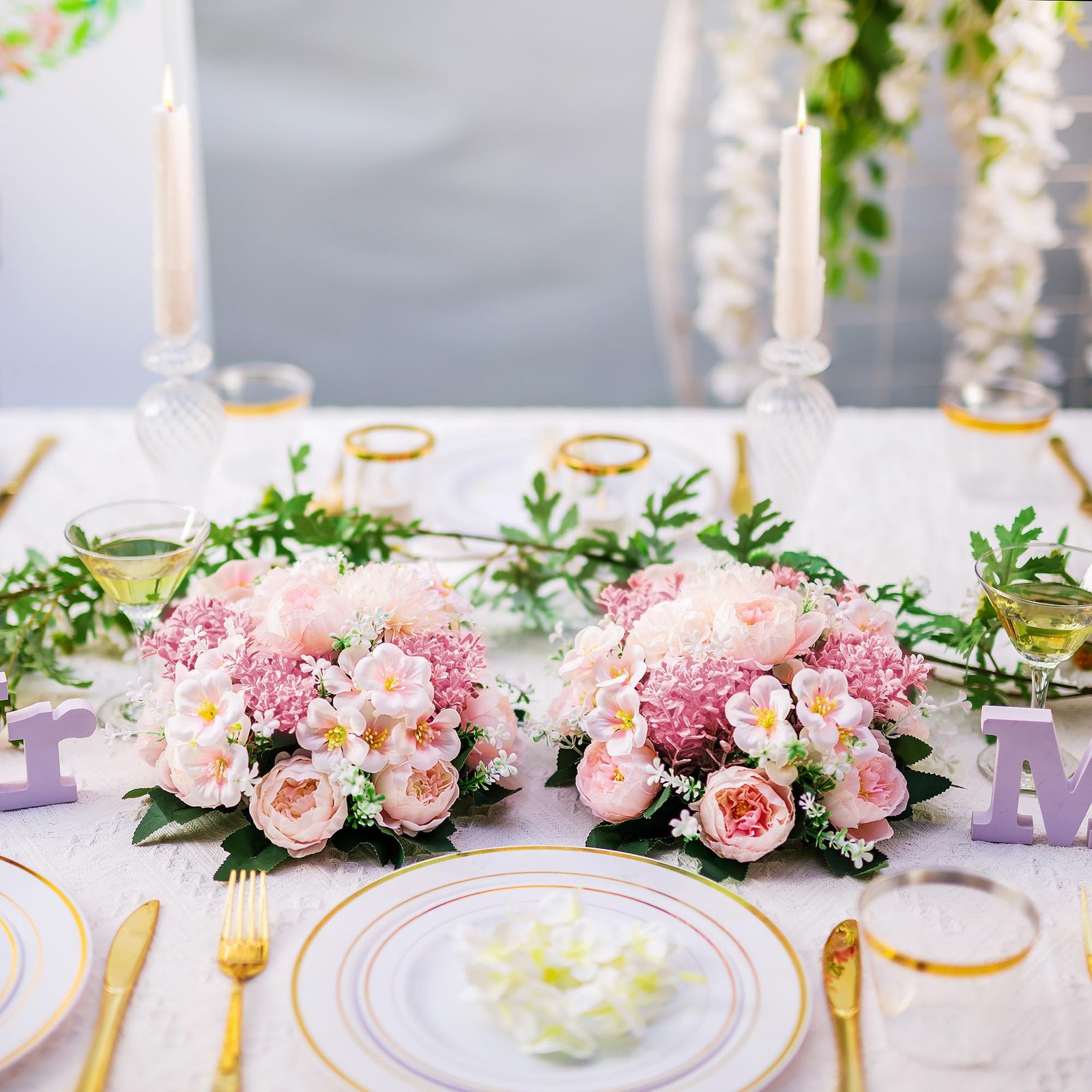 Inweder Flower Balls Centerpieces for Tables: 10 PCS Pink Flowers for Centerp…