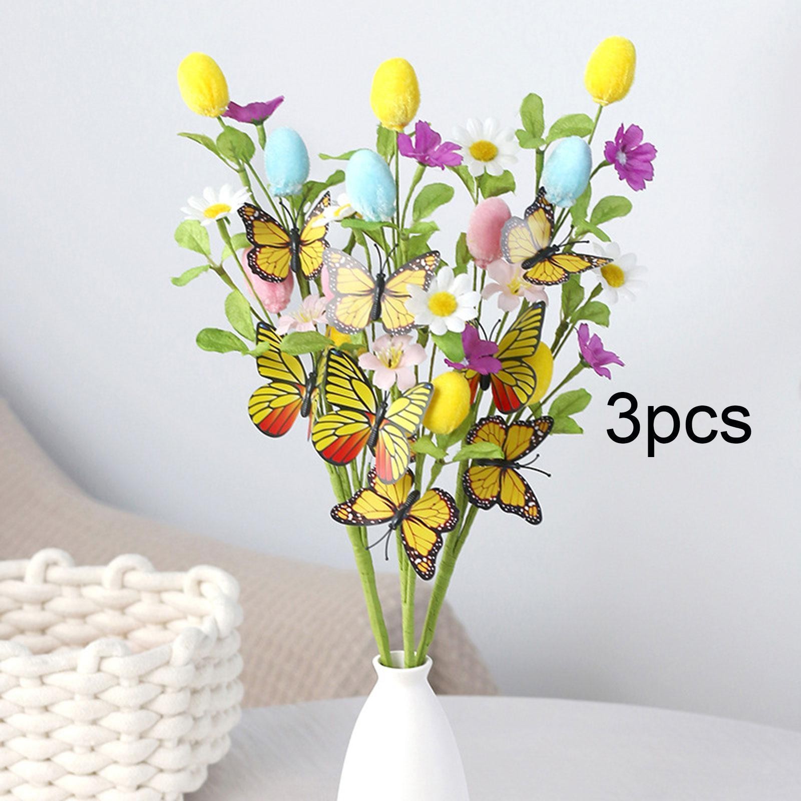 3x Artificial Egg Flower Picks Practical Easter Decoration Easter Egg Picks