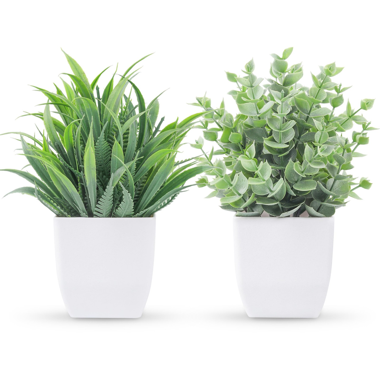 Der Rose 2 Pack Artificial Fake Plants Small Potted Greenery for Home Office Dec