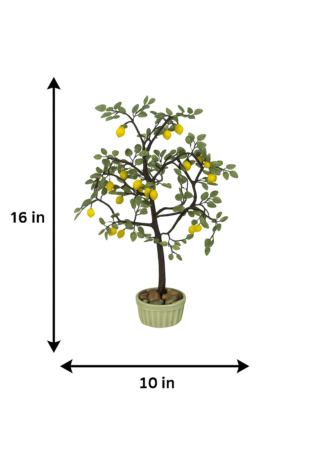 Handmade Happy Lemon Tree Sculpture with Czech Glass Beads