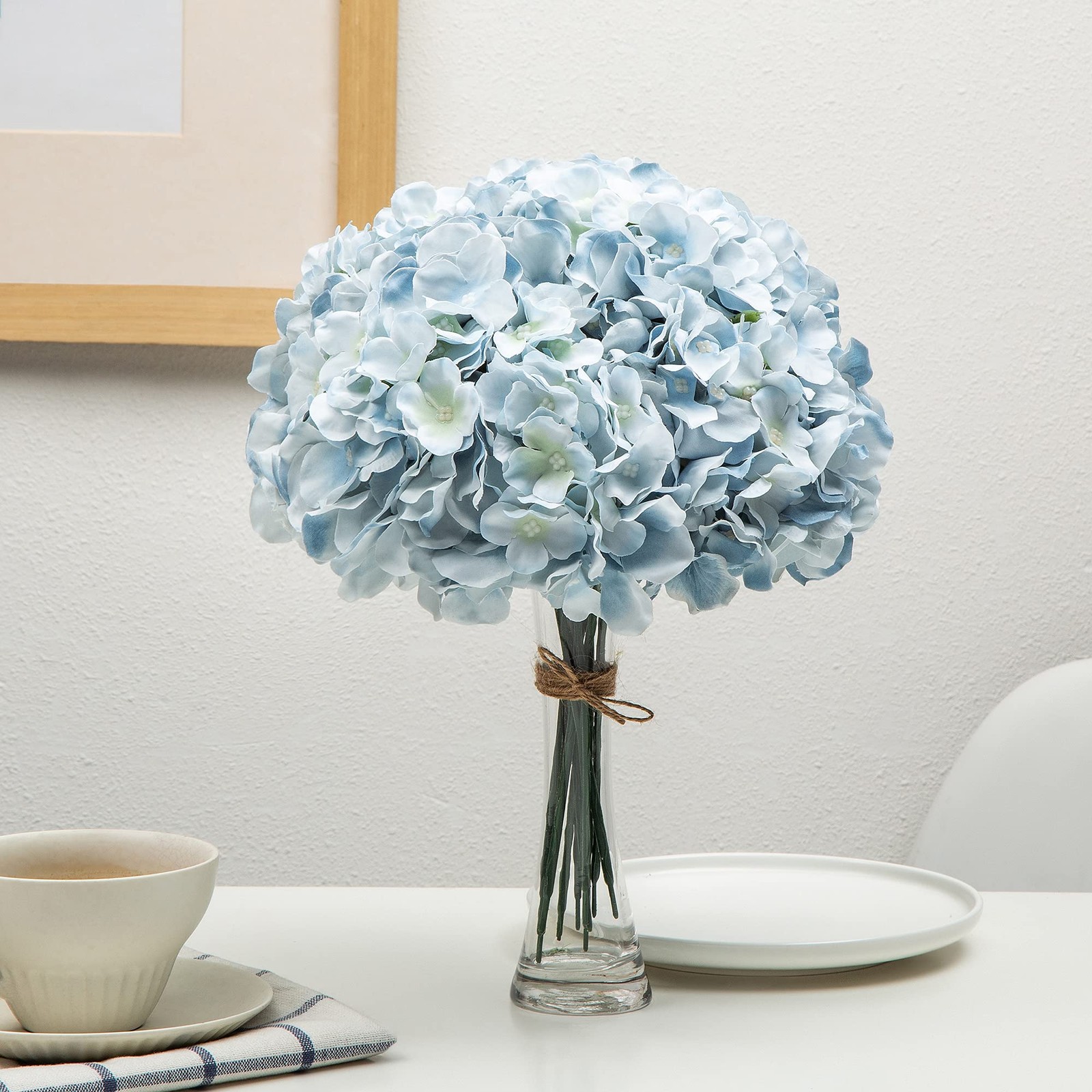 Silk Hydrangea Fake Flower 10pcs DIY Floral Artificial Flower with Stems for …