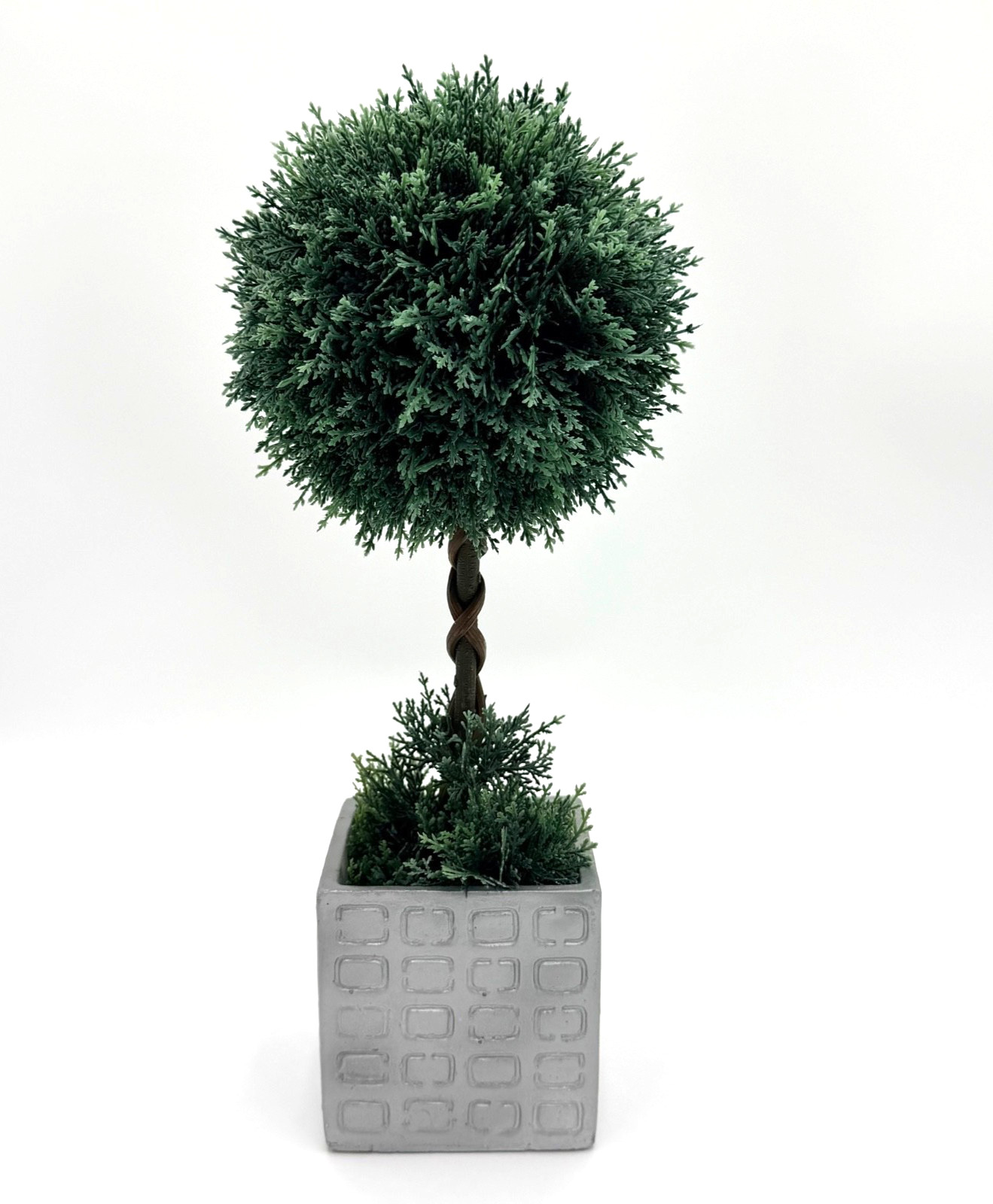 Artificial Topiary Tree Twisted in Pot Faux Plant Home Decor Greenery Pre Owned