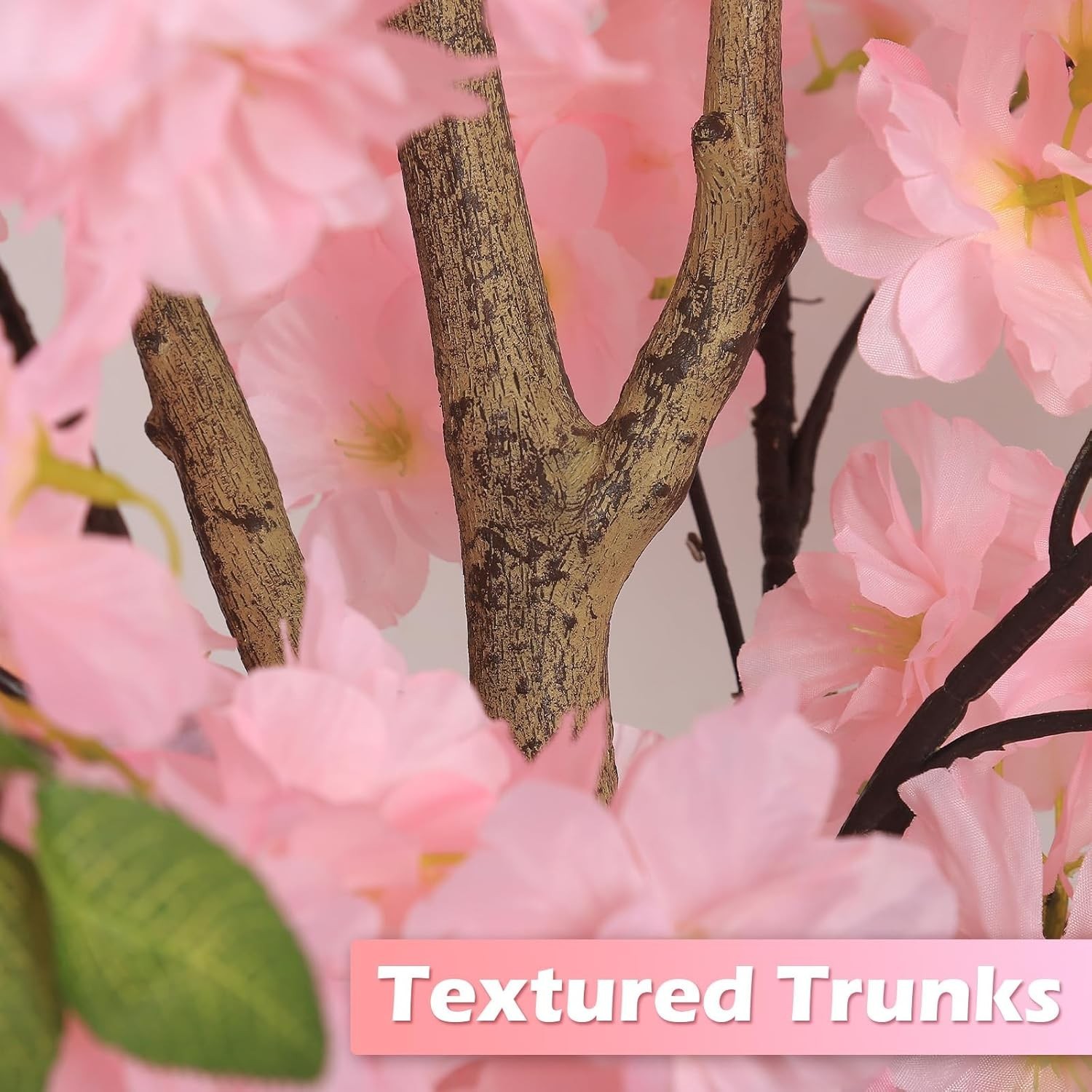 Artificial Cherry Blossom Tree Fake Plants Indoor Decor Faux Pink Sakura Flowers