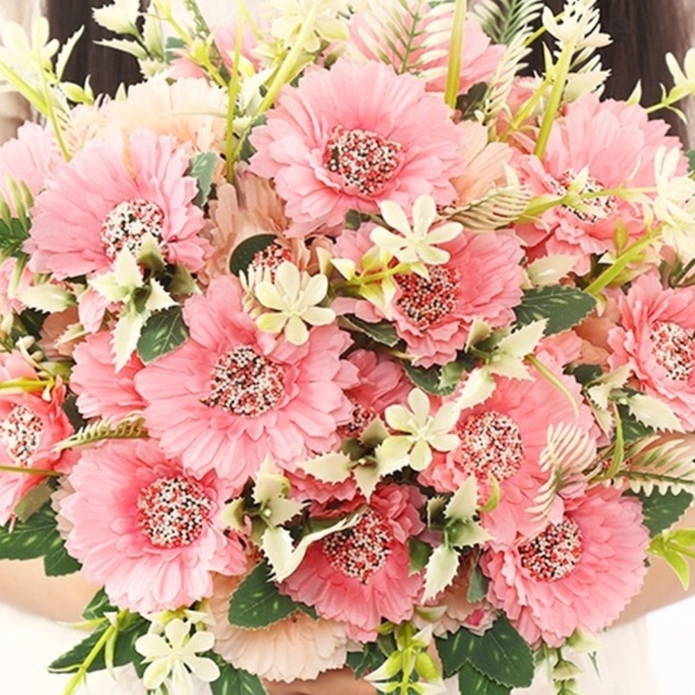 32cm Premium Silk Sunflower for Wedding Decoration Outdoor Photo Session Prop