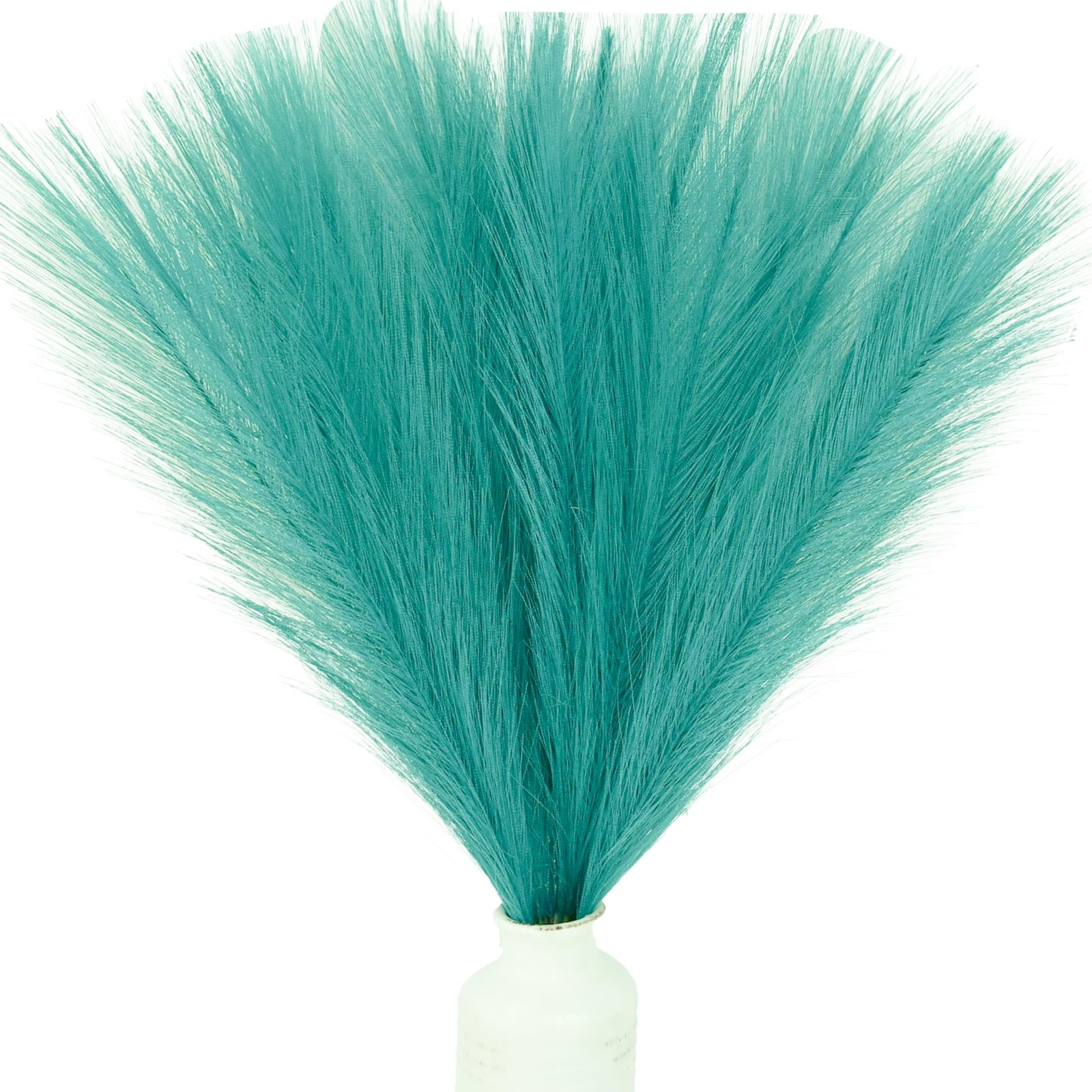 Mandy’s Teal Silk Pampas Grass Bouquet 20 Stems 17.7in Fluffy Artificial Pamp…