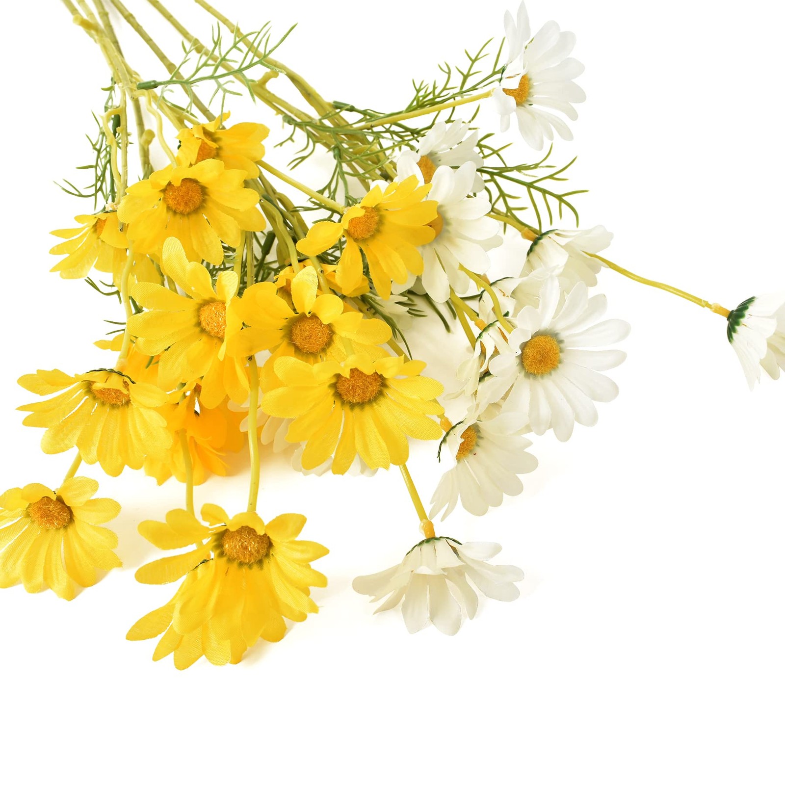 Artificial Daisy Flowers 6 Bundles 21” Faux Silk Daisy Flowers with Stems for…