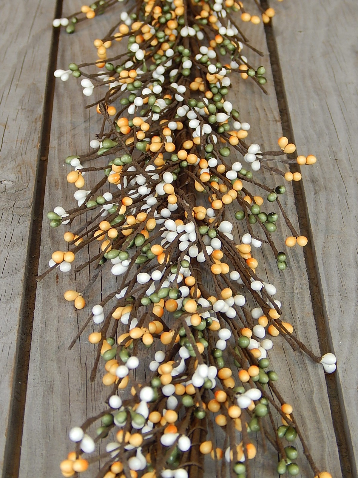 FALL Pip Berry Garland MUSTARD GREEN WHITE 58″ – NEW