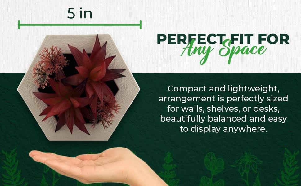 Small Vertical Faux Plant Wall Decor Accent Piece – Lightweight Plastic Frame…