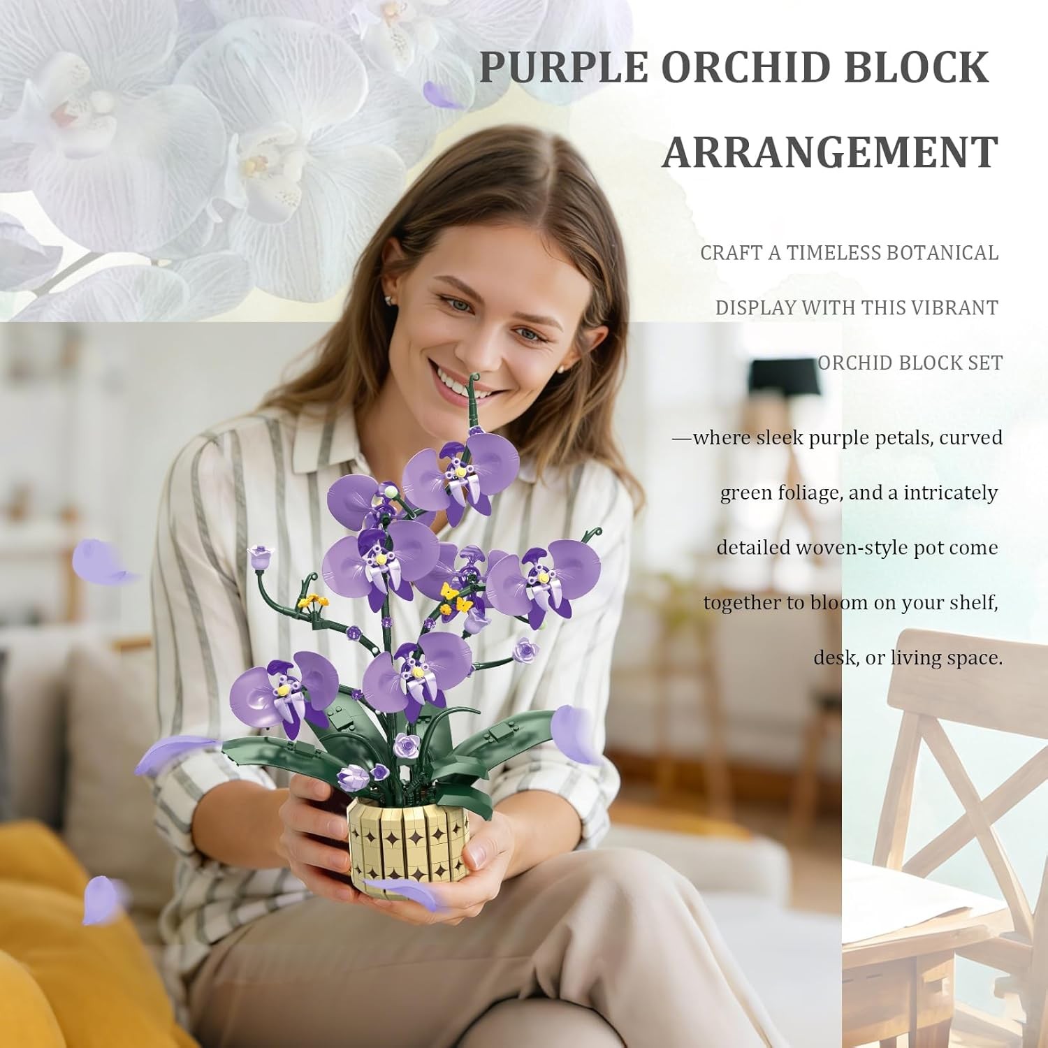 Botanicals Orchid Flower Kit, Flower Pot Set, Compatible with B0G1TBotanical Col