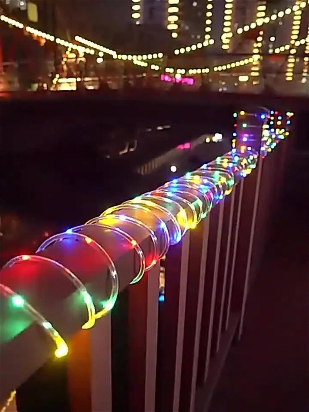 7m/12m/22m/32m Garland Tube Strip Lights Outdoor Waterproof LED Solar Rope Strin