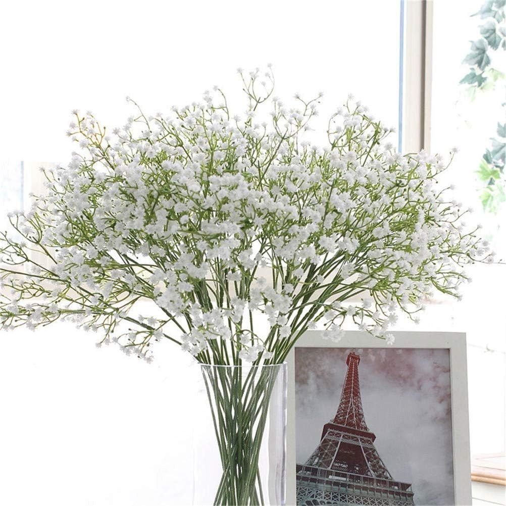Lifelike 9 Pack Baby’s Breath Flowers – Ideal for Home Decor & Wedding Bouquets