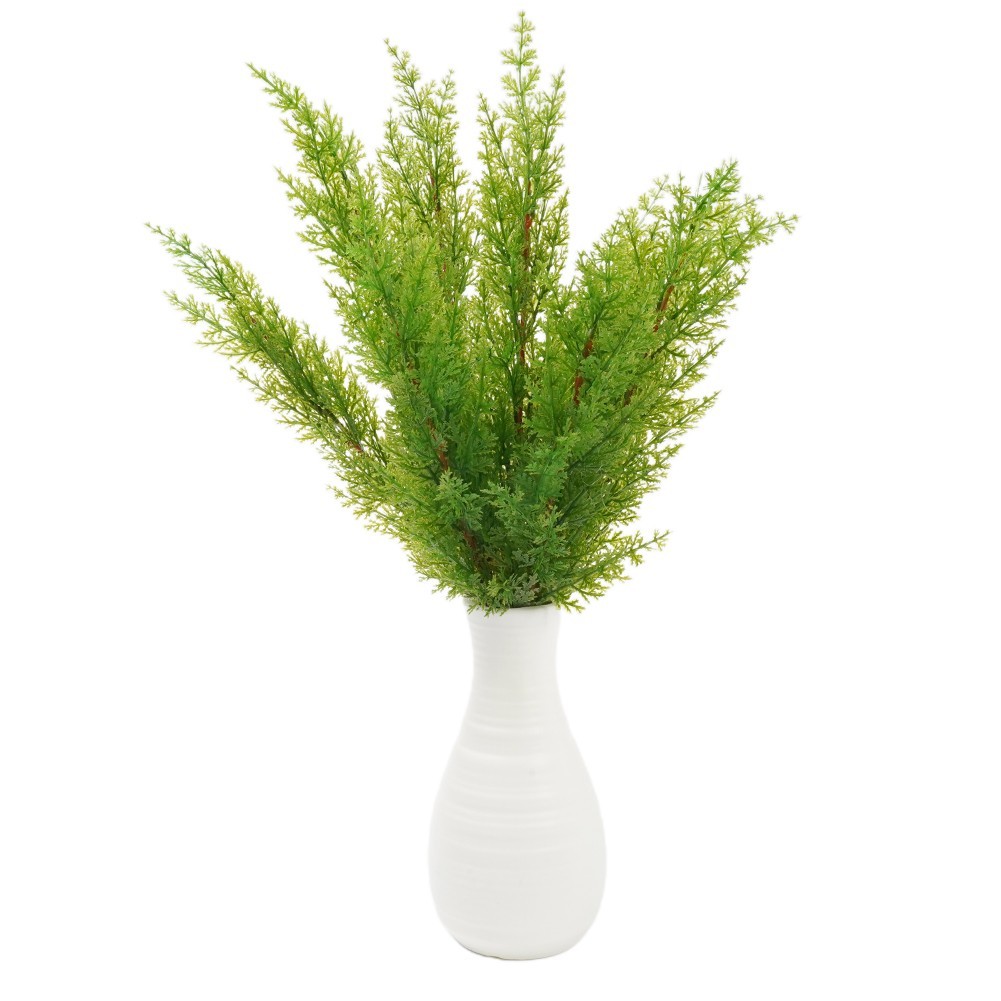 Artificial Pine Cypress Leaves Branch Simulation Green Plant Home Office Decor