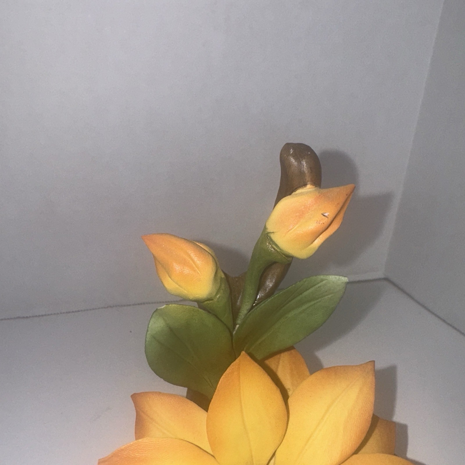 Capodimonte Orange Black Eyed Susan Floral Sculpture Made In Italy 6 3/4”