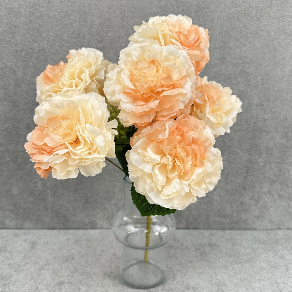 7 Artificial Peony Flowers White Black Red Blue Green Light Purple Deep Pink