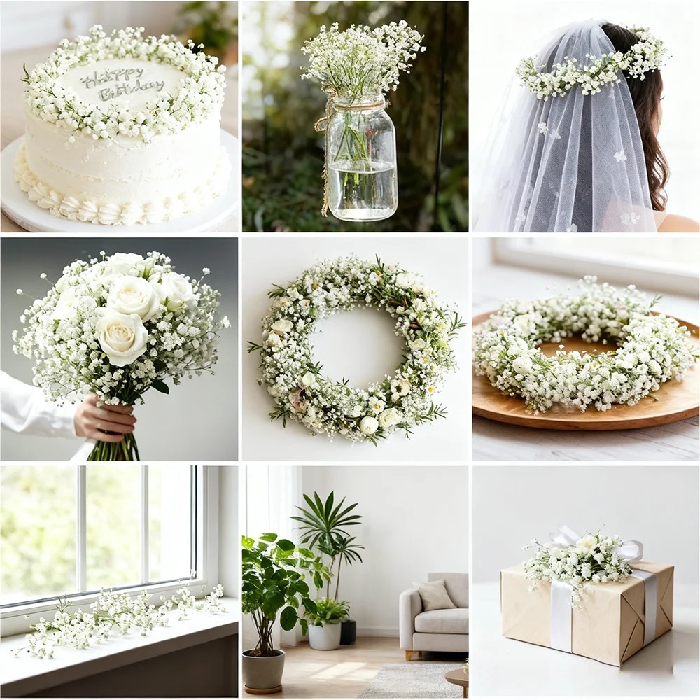 30Pcs Baby Breath Artificial Flowers Fake Babys Breath Gypsophila Flowers Bulk