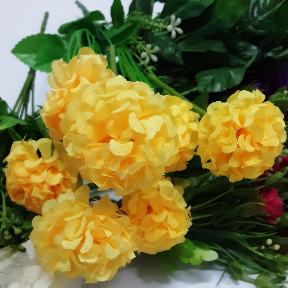 Artificial Red Roses& White Purple Yellow Red Flowers Nice Thai Floral Décor