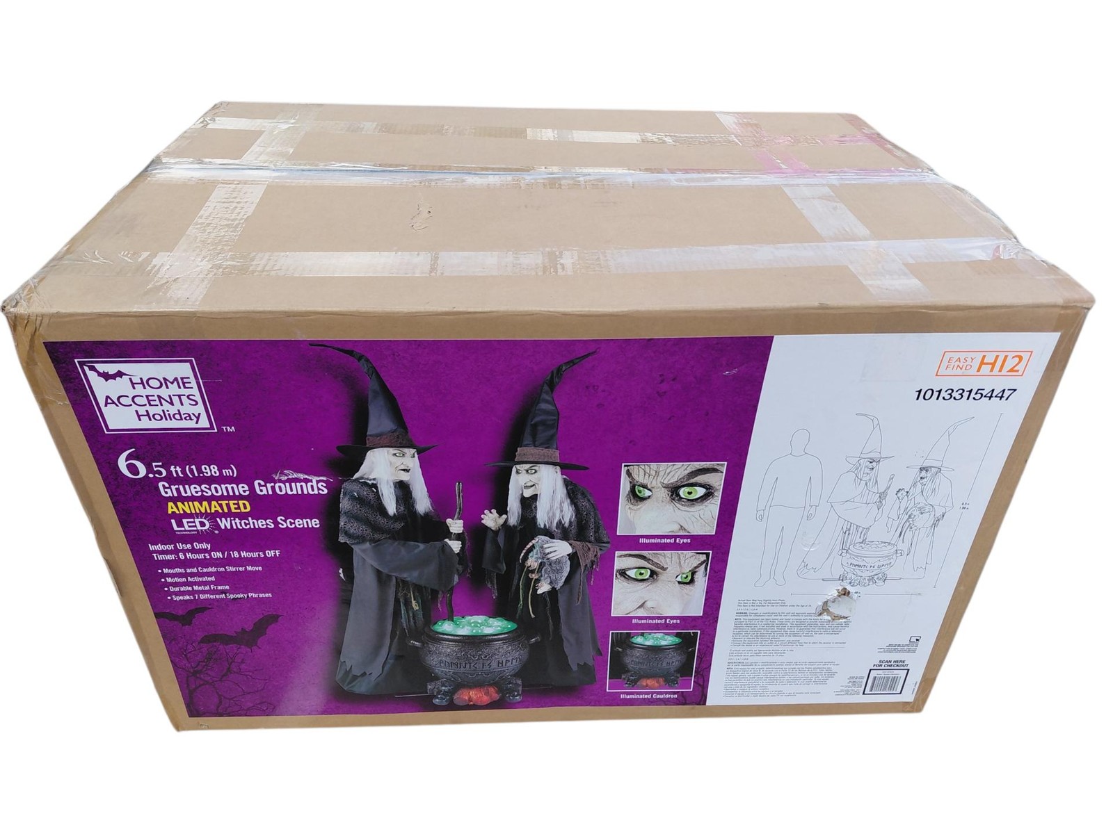 Home Accent 6.5ft. Gruesome Grounds Animated LED Witches Scene