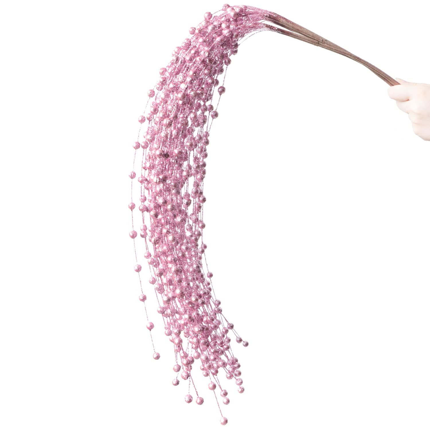 Glitter Christmas Picks Sprays Set of 6 Artificial Glitter Berry Stems Decora…