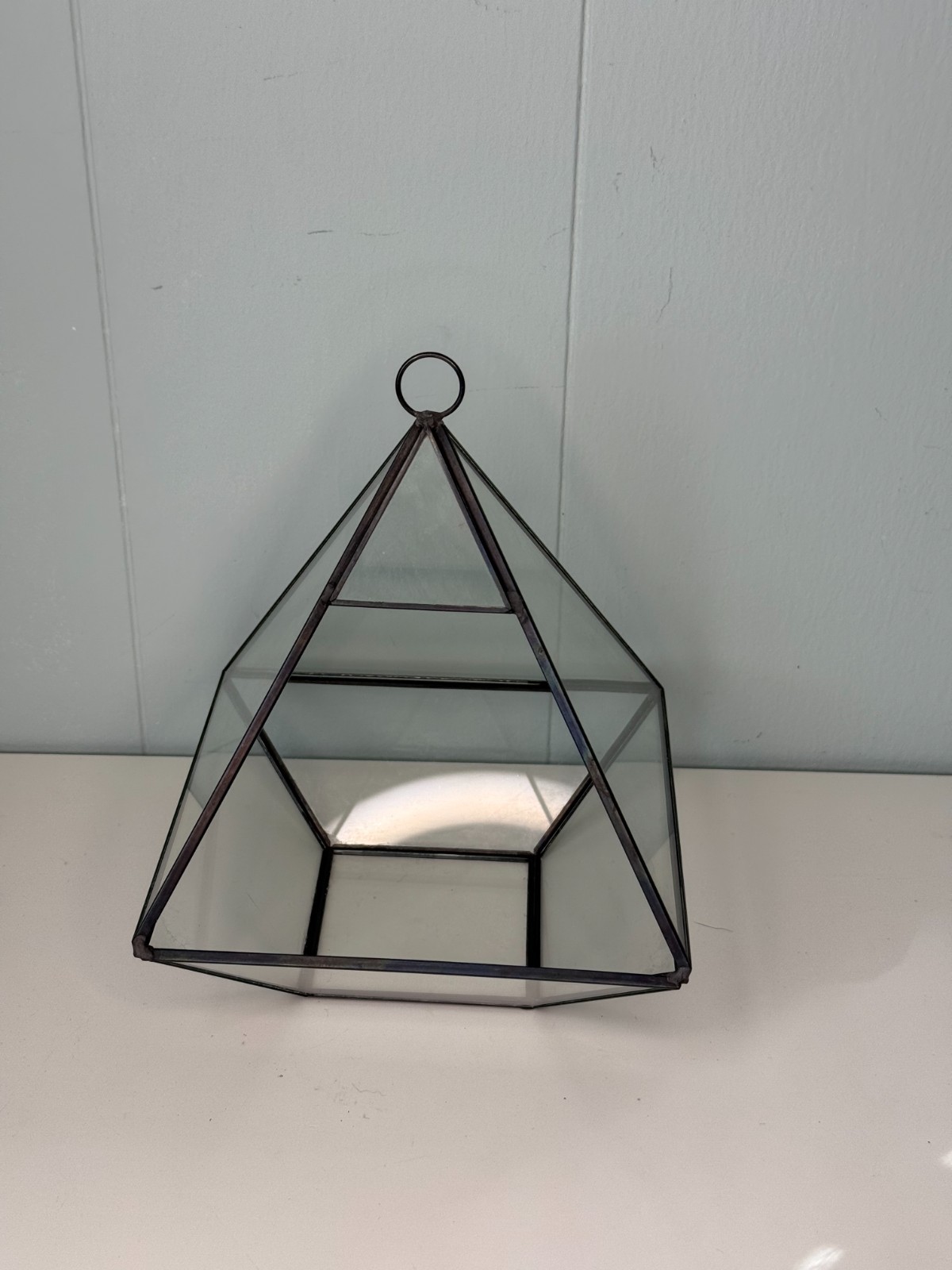 Pyramid Glass Geometric Terrarium Box Hanging/Tabletop Planter Succulents