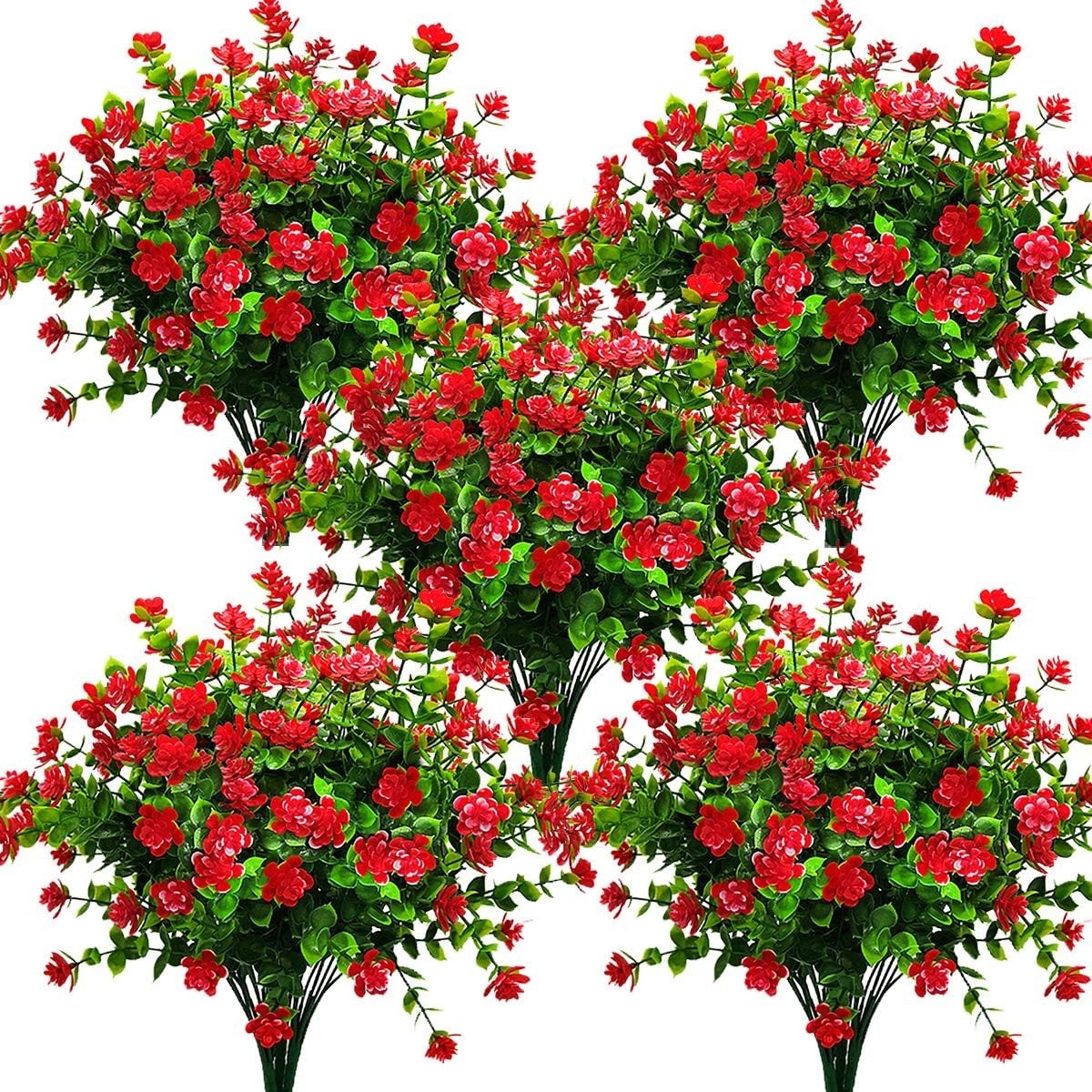 Realistic Eco-Friendly Red-Eucalyptus Fake Flowers – Perfect for Any Season