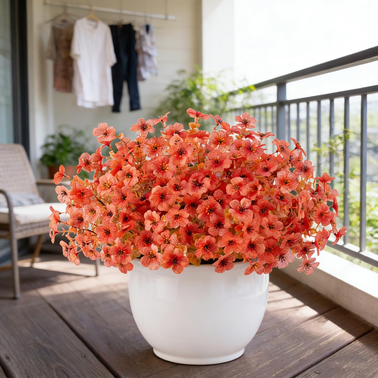 12 Bundles Artificial Flowers for Outdoor UV Resistant and Realistic, Faux Da…
