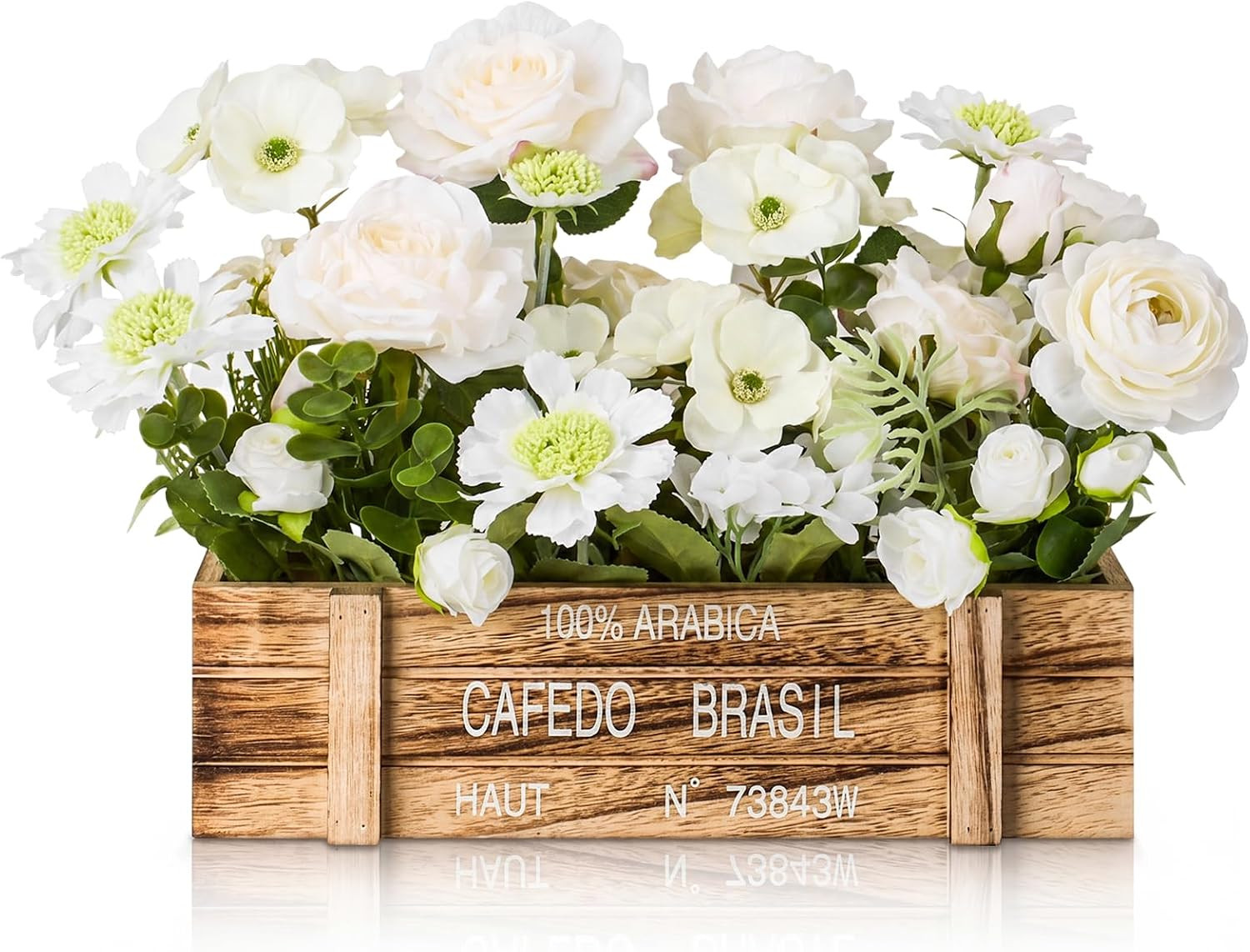 Rustic Floral Centerpiece with Artificial Flowers for Table Decor