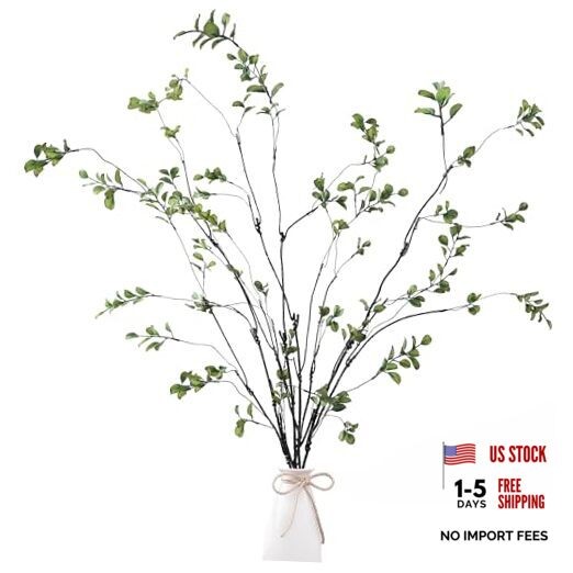 47.2’’ 4Pcs Artificial Ficus Branches Artificialery Stems Faux Ficus Green