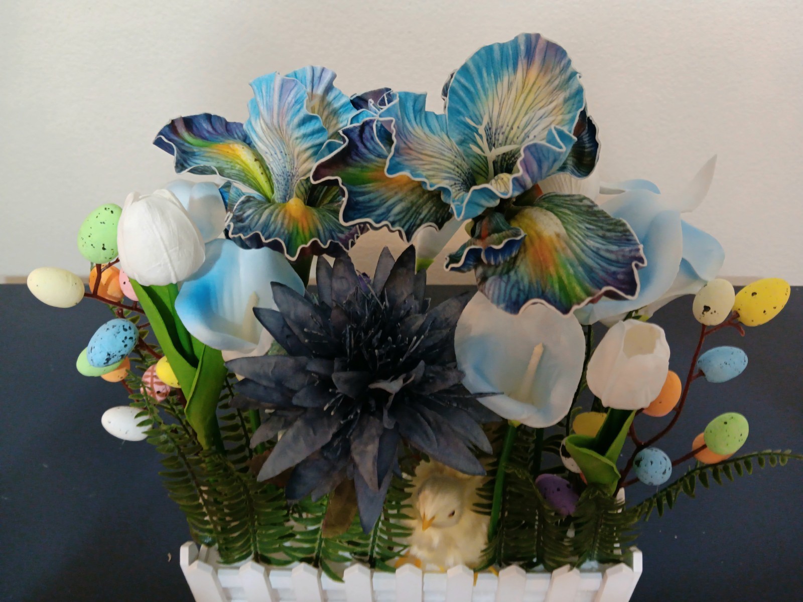 Mother’sDay, Faux Spring Flowers, Lillie’s, Tulips, Irises With Picket Fence