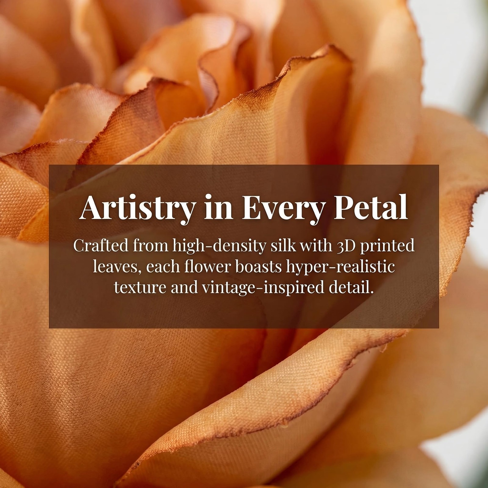 4 Pcs Fall Orange Rose Bouquet Fake Roses Artificial Flowers Realistic Silk