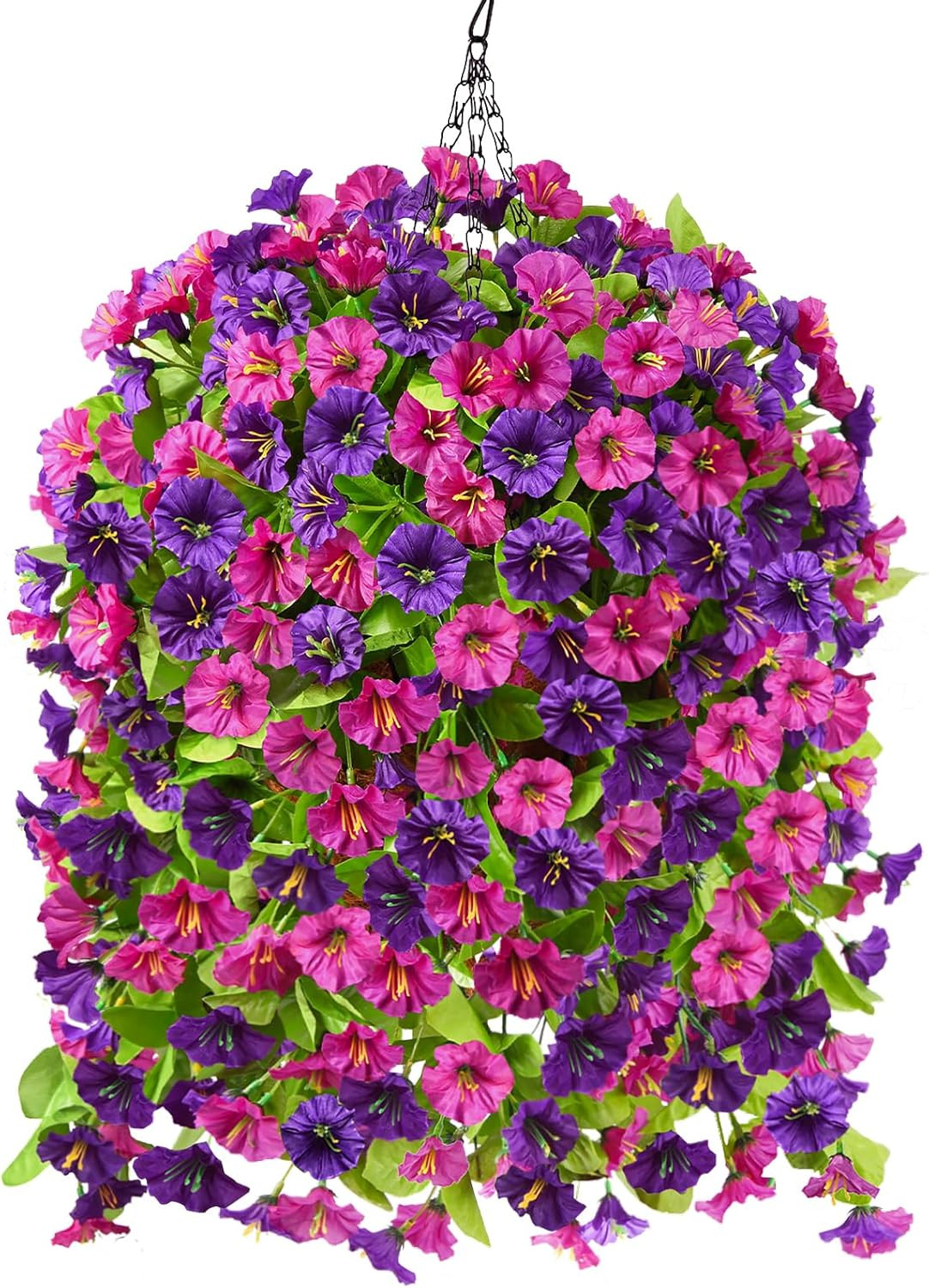 Artificial Faux Hanging Flowers Plants Baskets for Outdoor Spring Summer Decorat