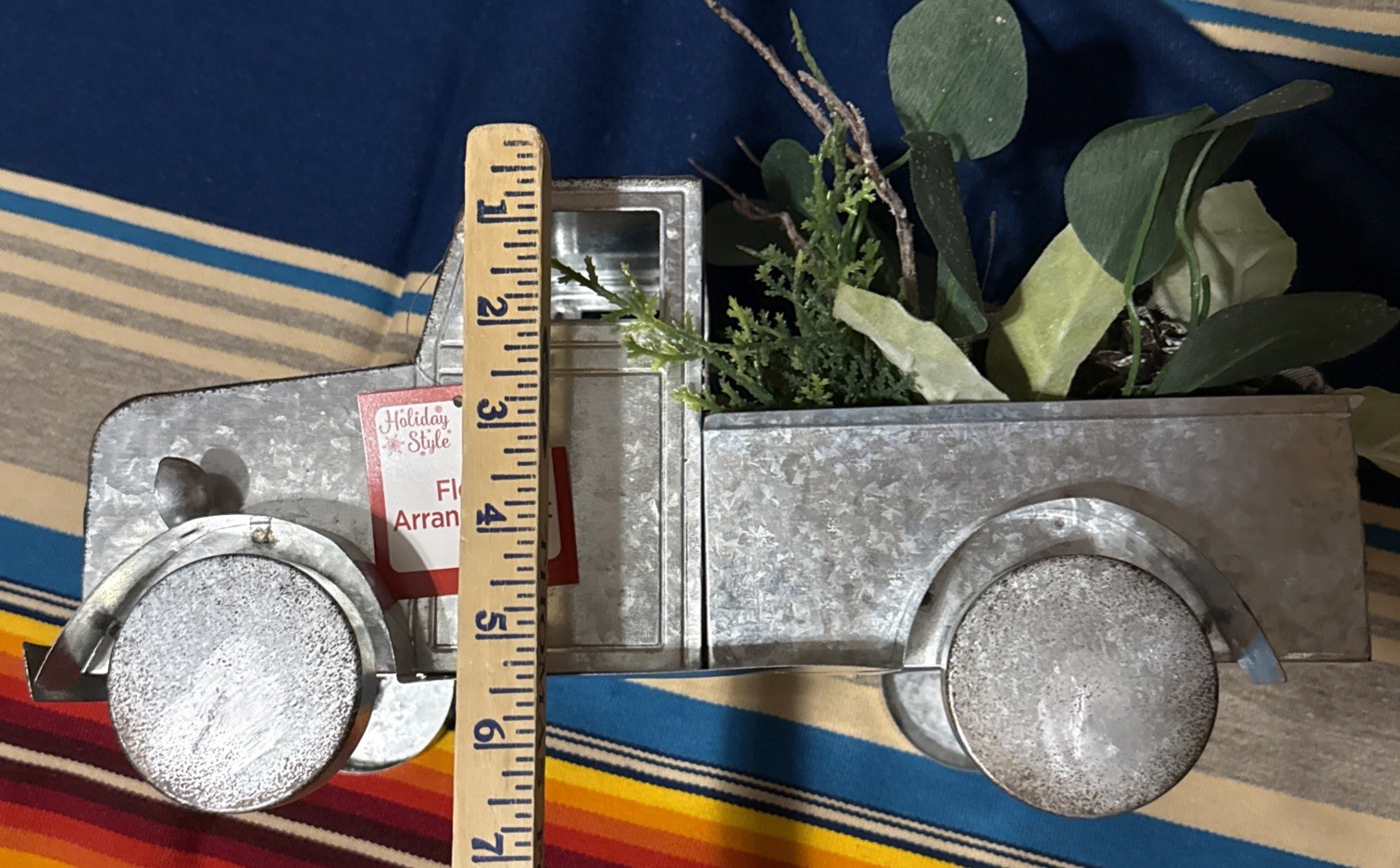 Old Time Galvanized Truck Artificial Floral Arrangement