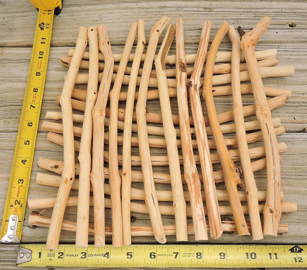 30 Grapevine Wood Stick Section 7/16~1/2″D 11~12″L Driftwood Decor Crafts