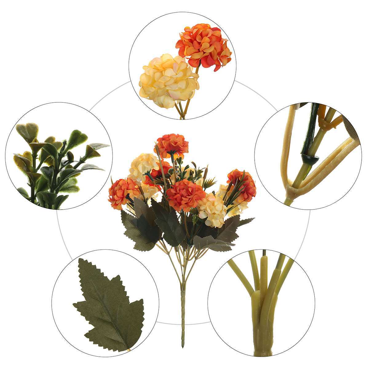 10 Heads Artificial Hydrangea Flowers Silk Bouquet Party Home Decor UV Resistant